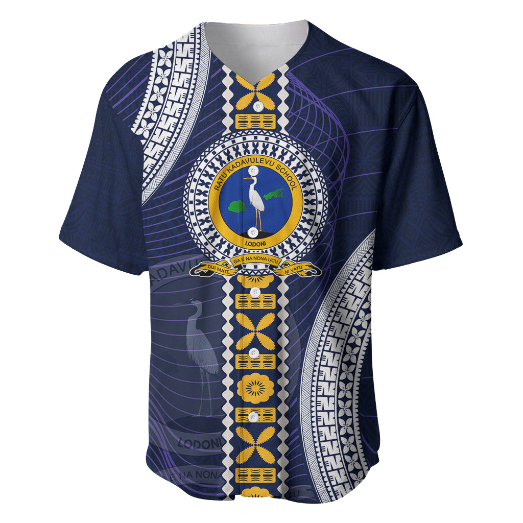 Fiji Ratu Kadavulevu School Baseball Jersey Tapa and Polynesian Tribal Pattern LT03 Blue - Polynesian Pride