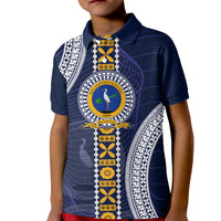 Fiji Ratu Kadavulevu School Kid Polo Shirt Tapa and Polynesian Tribal Pattern LT03 Kid Blue - Polynesian Pride