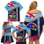 Fiji Lelean Memorial School Family Matching Off Shoulder Short Dress and Hawaiian Shirt Tapa and Polynesian Tribal Pattern LT03 - Polynesian Pride