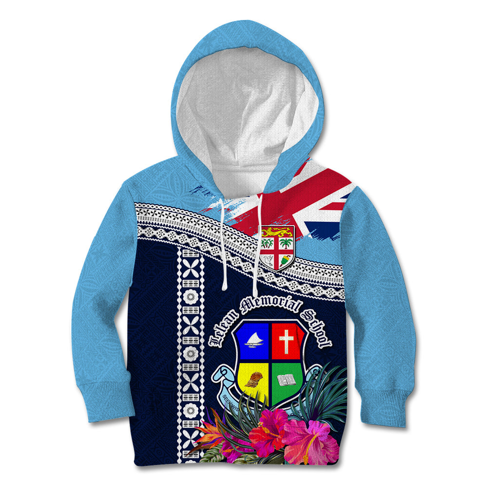 Fiji Lelean Memorial School Kid Hoodie Tapa and Polynesian Tribal Pattern LT03 Hoodie Blue - Polynesian Pride