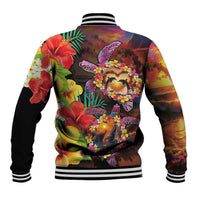 Hawaiian Sea Animals Love Couple Baseball Jacket Aloha Sunset Symphony LT03 - Polynesian Pride