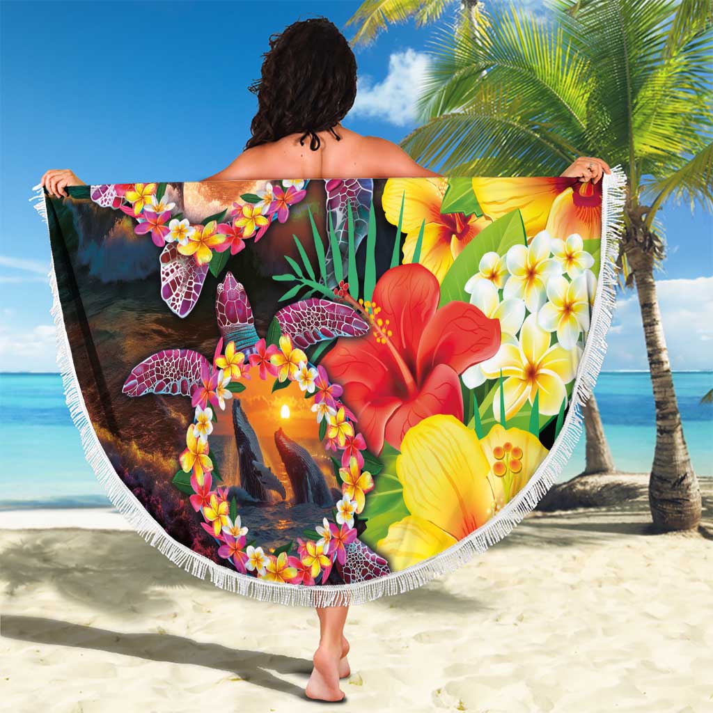 Hawaiian Sea Animals Love Couple Beach Blanket Aloha Sunset Symphony LT03 - Polynesian Pride