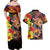 Hawaiian Sea Animals Love Couple Couples Matching Off Shoulder Maxi Dress and Hawaiian Shirt Aloha Sunset Symphony