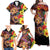 Hawaiian Sea Animals Love Couple Family Matching Off Shoulder Maxi Dress and Hawaiian Shirt Aloha Sunset Symphony