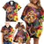 Hawaiian Sea Animals Love Couple Family Matching Off Shoulder Short Dress and Hawaiian Shirt Aloha Sunset Symphony