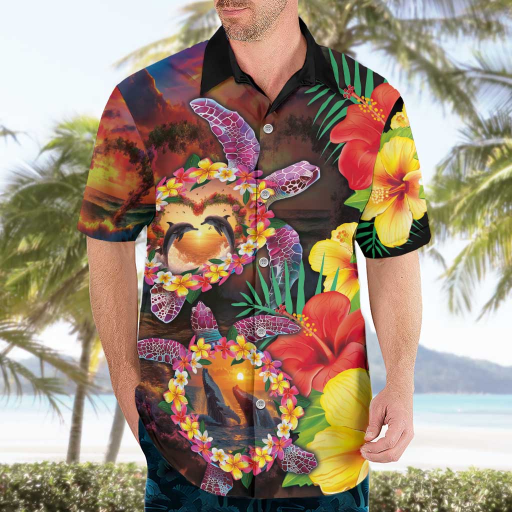 Hawaiian Sea Animals Love Couple Hawaiian Shirt Aloha Sunset Symphony LT03 - Polynesian Pride