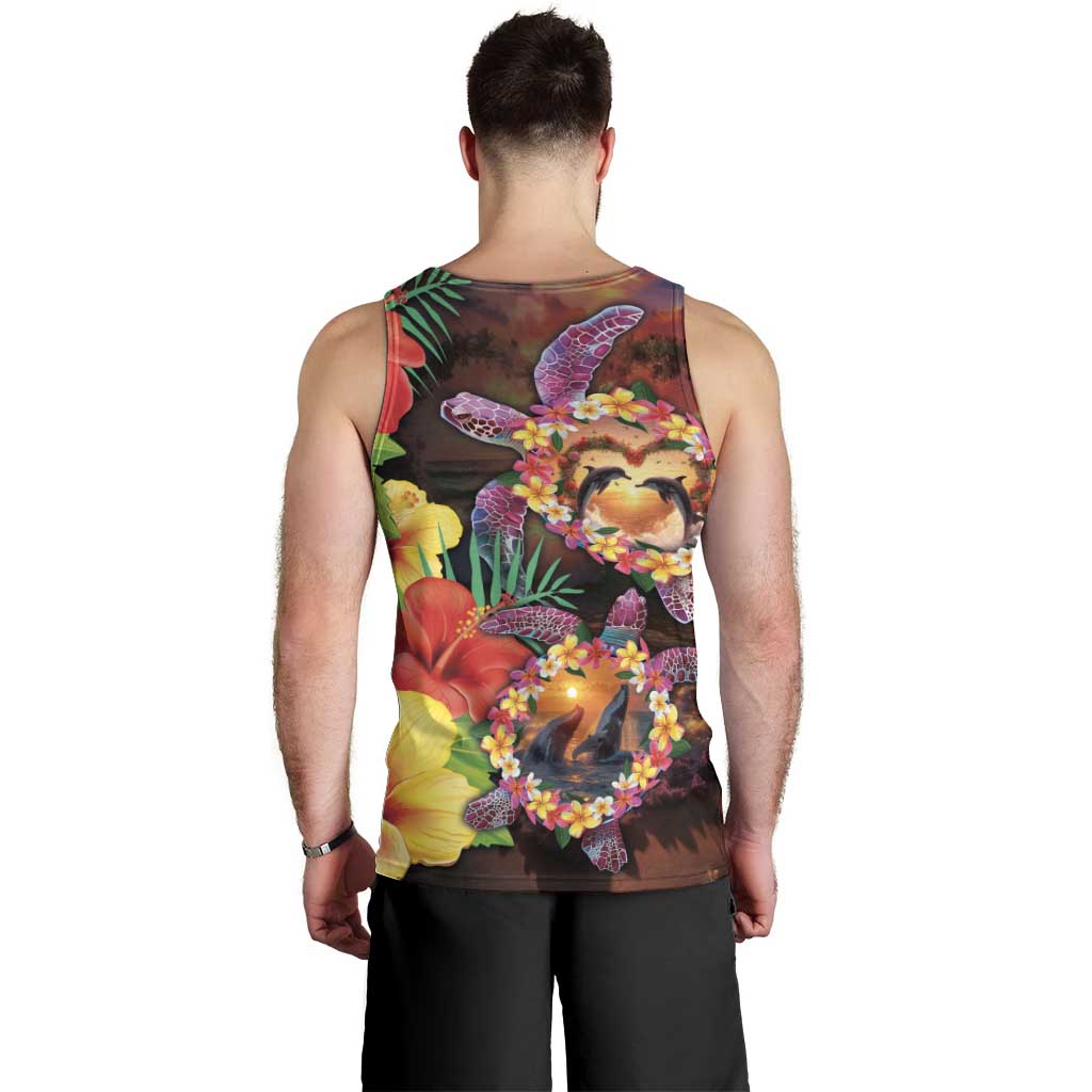 Hawaiian Sea Animals Love Couple Men Tank Top Aloha Sunset Symphony LT03 - Polynesian Pride