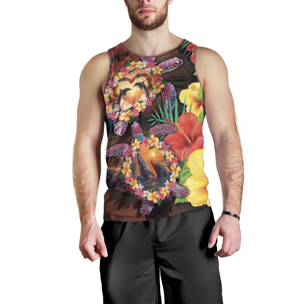 Hawaiian Sea Animals Love Couple Men Tank Top Aloha Sunset Symphony LT03 - Polynesian Pride