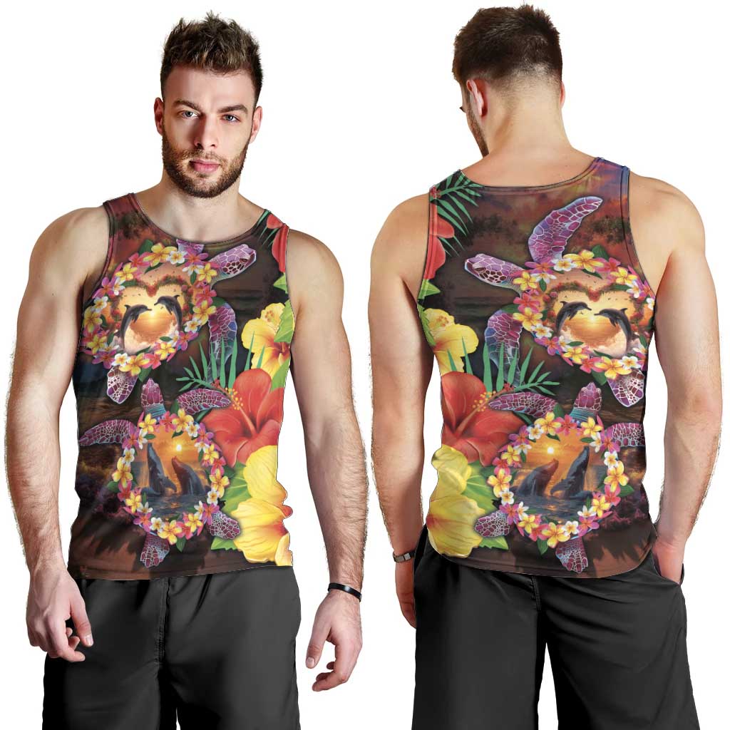 Hawaiian Sea Animals Love Couple Men Tank Top Aloha Sunset Symphony LT03 - Polynesian Pride