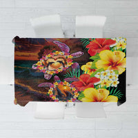 Hawaiian Sea Animals Love Couple Tablecloth Aloha Sunset Symphony LT03 Black - Polynesian Pride