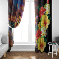 Hawaiian Sea Animals Love Couple Window Curtain Aloha Sunset Symphony LT03 - Polynesian Pride