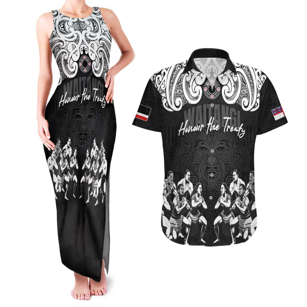 Aotearoa Waitangi Day - Toitu Te Tiriti Couples Matching Tank Maxi Dress and Hawaiian Shirt New Zealand Honour the Treaty