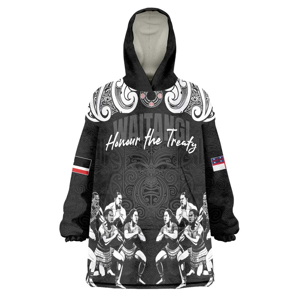 Aotearoa Waitangi Day - Toitu Te Tiriti Wearable Blanket Hoodie New Zealand Honour the Treaty