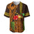 Hawaii Tiki Mask Cocktail Baseball Jersey Kakau Tattoo LT03 Brown - Polynesian Pride