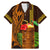 Hawaii Tiki Mask Cocktail Family Matching Mermaid Dress and Hawaiian Shirt Kakau Tattoo LT03 Dad's Shirt - Short Sleeve Brown - Polynesian Pride