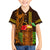 Hawaii Tiki Mask Cocktail Family Matching Off Shoulder Long Sleeve Dress and Hawaiian Shirt Kakau Tattoo LT03 Son's Shirt Brown - Polynesian Pride