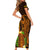 Hawaii Tiki Mask Cocktail Family Matching Short Sleeve Bodycon Dress and Hawaiian Shirt Kakau Tattoo LT03 - Polynesian Pride