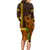 Hawaii Tiki Mask Cocktail Long Sleeve Bodycon Dress Kakau Tattoo LT03 - Polynesian Pride