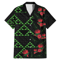 Hawaiian Green Kakau Art Tattoo-Ohia Lehua and Taro Leaves Family Matching Mermaid Dress and Hawaiian Shirt