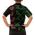 Hawaiian Green Kakau Art Tattoo-Ohia Lehua and Taro Leaves Family Matching Off Shoulder Short Dress and Hawaiian Shirt