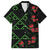 Hawaiian Green Kakau Art Tattoo-Ohia Lehua and Taro Leaves Family Matching Off Shoulder Short Dress and Hawaiian Shirt