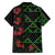 Hawaiian Green Kakau Art Tattoo-Ohia Lehua and Taro Leaves Family Matching Off Shoulder Short Dress and Hawaiian Shirt