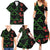 Hawaiian Green Kakau Art Tattoo-Ohia Lehua and Taro Leaves Family Matching Summer Maxi Dress and Hawaiian Shirt