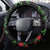 Hawaiian Green Kakau Art Tattoo-Ohia Lehua and Taro Leaves Steering Wheel Cover