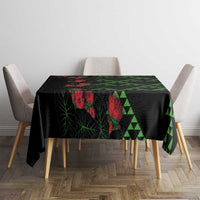 Hawaiian Green Kakau Art Tattoo-Ohia Lehua and Taro Leaves Tablecloth LT03 - Polynesian Pride