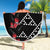 Hawaiian White Kakau Art Tattoo-Ohia Lehua and Taro Leaves Beach Blanket