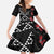 Hawaiian White Kakau Art Tattoo-Ohia Lehua and Taro Leaves Family Matching Off Shoulder Maxi Dress and Hawaiian Shirt