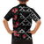 Hawaiian White Kakau Art Tattoo-Ohia Lehua and Taro Leaves Family Matching Short Sleeve Bodycon Dress and Hawaiian Shirt