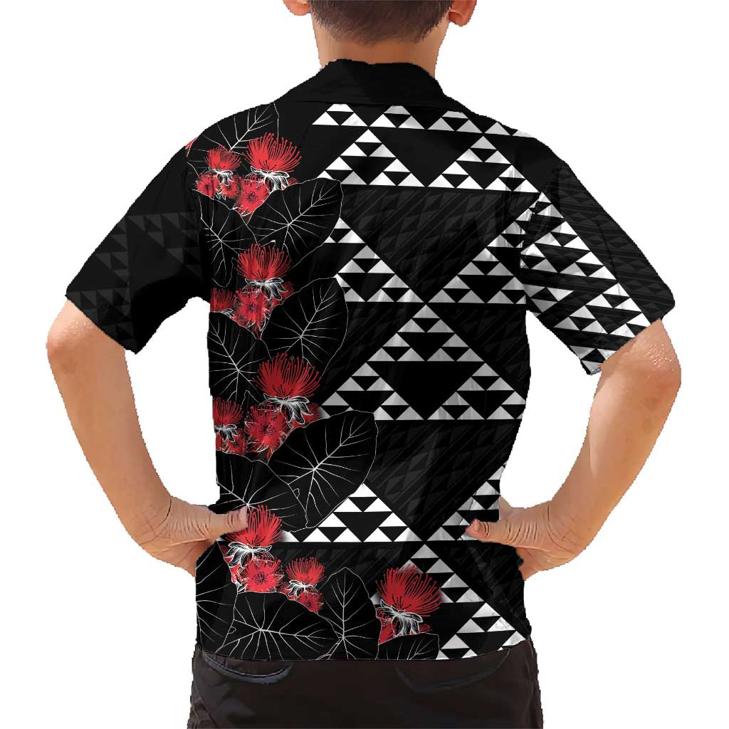 Hawaiian White Kakau Art Tattoo-Ohia Lehua and Taro Leaves Hawaiian Shirt LT03 - Polynesian Pride
