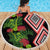 Aotearoa Tukutuku Motif Beach Blanket Pohutukawa and Fern Leaves