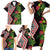 Aotearoa Tukutuku Motif Family Matching Short Sleeve Bodycon Dress and Hawaiian Shirt Pohutukawa and Fern Leaves