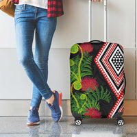 Aotearoa Tukutuku Motif Luggage Cover Pohutukawa and Fern Leaves