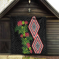 Aotearoa Tukutuku Motif Quilt Pohutukawa and Fern Leaves