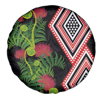 Aotearoa Tukutuku Motif Spare Tire Cover Pohutukawa and Fern Leaves