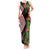 Aotearoa Tukutuku Motif Tank Maxi Dress Pohutukawa and Fern Leaves