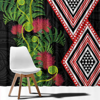 Aotearoa Tukutuku Motif Window Curtain Pohutukawa and Fern Leaves LT03 - Polynesian Pride