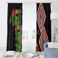 Aotearoa Tukutuku Motif Window Curtain Pohutukawa and Fern Leaves LT03 - Polynesian Pride