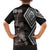 Aotearoa Tukutuku Motif Family Matching Summer Maxi Dress and Hawaiian Shirt Pohutukawa and Fern Leaves Grayscale Color