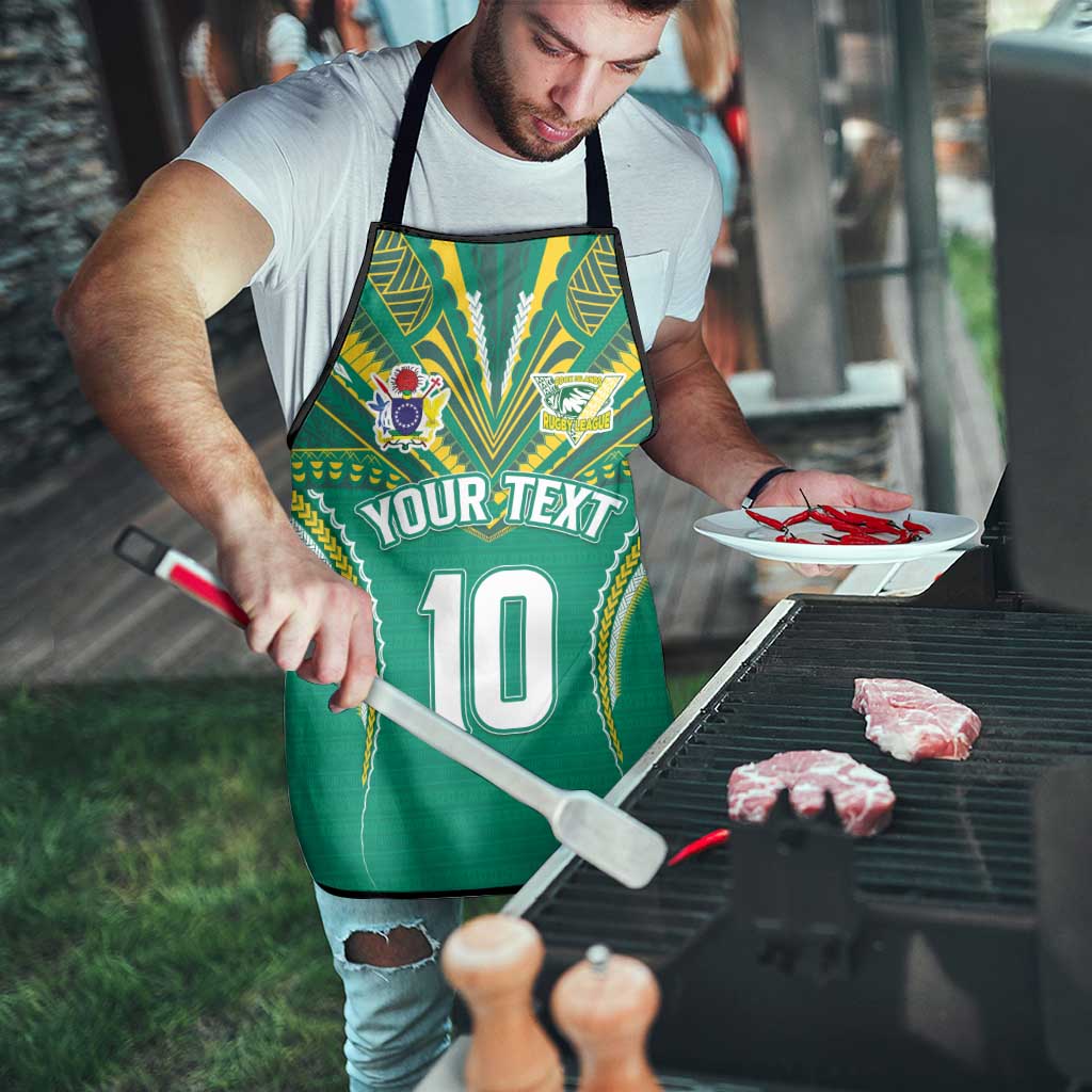 Custom Cook Islands Rugby Apron Tatau Art Sport Style Green Color LT03 - Polynesian Pride