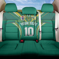 Custom Cook Islands Rugby Back Car Seat Cover Tatau Art Sport Style Green Color LT03 One Size Green - Polynesian Pride
