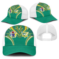 Cook Islands Rugby Baseball Net Cap Tatau Art Sport Style Green Color LT03 - Polynesian Pride