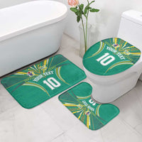 Custom Cook Islands Rugby Bathroom Set Tatau Art Sport Style Green Color LT03 - Polynesian Pride