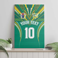 Custom Cook Islands Rugby Canvas Wall Art Tatau Art Sport Style Green Color LT03 - Polynesian Pride