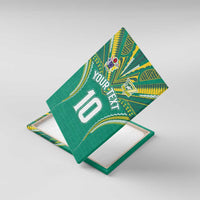 Custom Cook Islands Rugby Canvas Wall Art Tatau Art Sport Style Green Color LT03 With Frame Green - Polynesian Pride