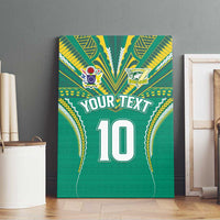 Custom Cook Islands Rugby Canvas Wall Art Tatau Art Sport Style Green Color LT03 - Polynesian Pride