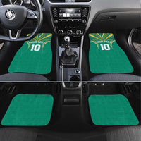 Custom Cook Islands Rugby Car Mats Tatau Art Sport Style Green Color LT03 Set 4pcs Green - Polynesian Pride